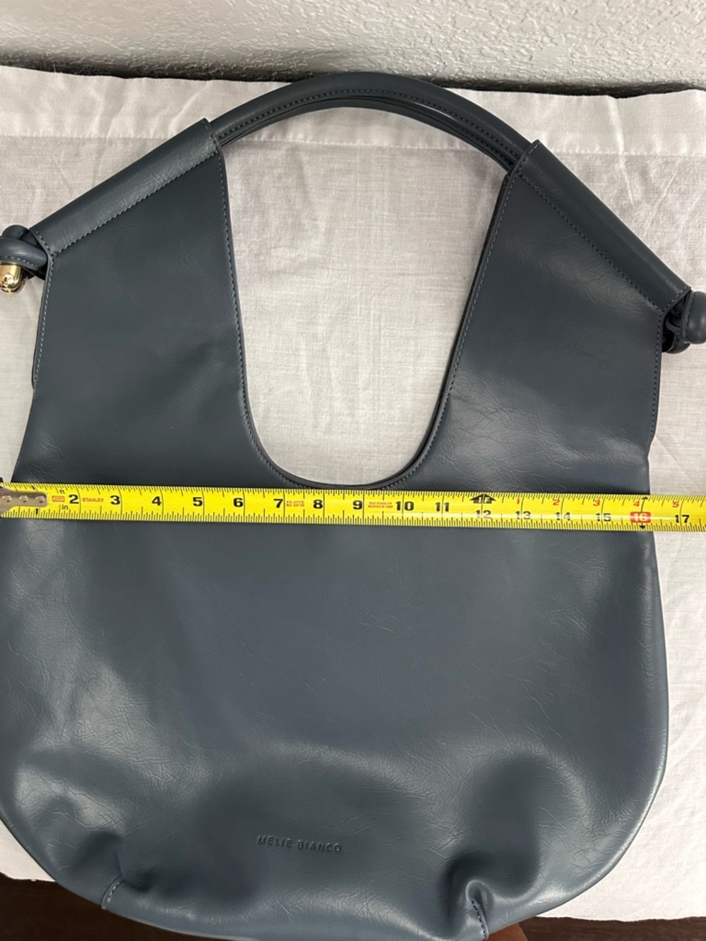 Melie Bianco Blue Slouchy Hobo Tote w/ Gold Charm | Anthropologie Style - Picture 11 of 15